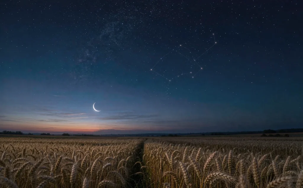 Luna nuova sul campo di grano: apertura della settimana della Vergine